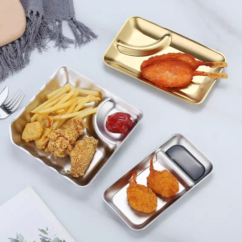 Stainless Steel Snack Plate Compartme...