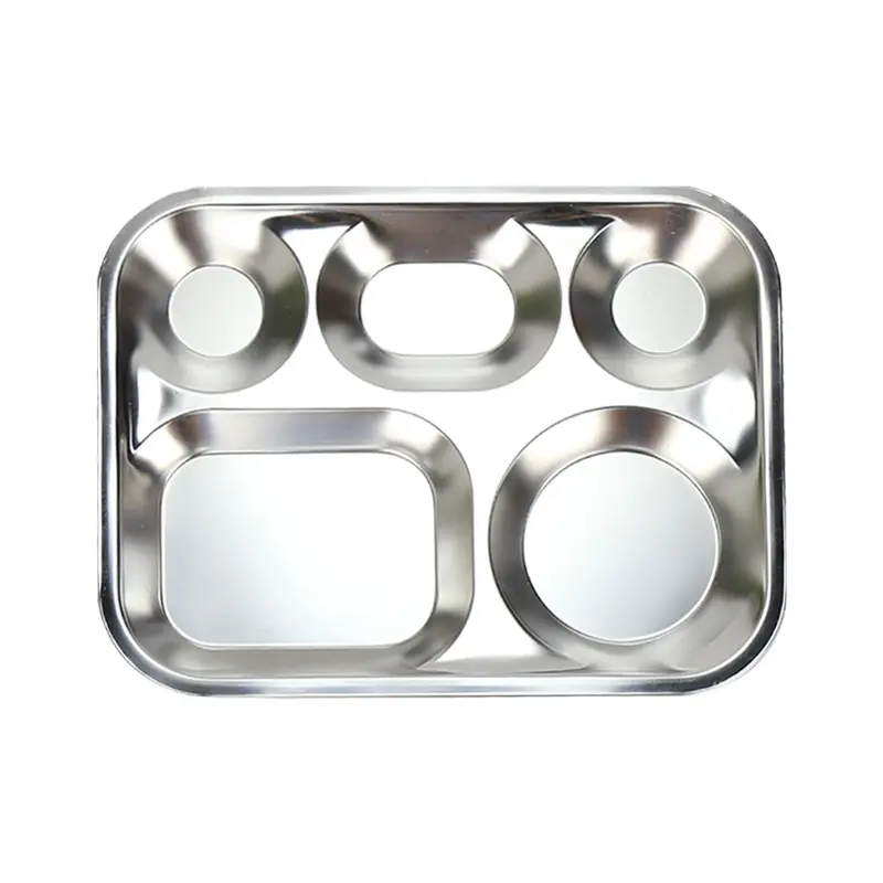 Stainless Steel Five-Compartment Tray Fruit Tray