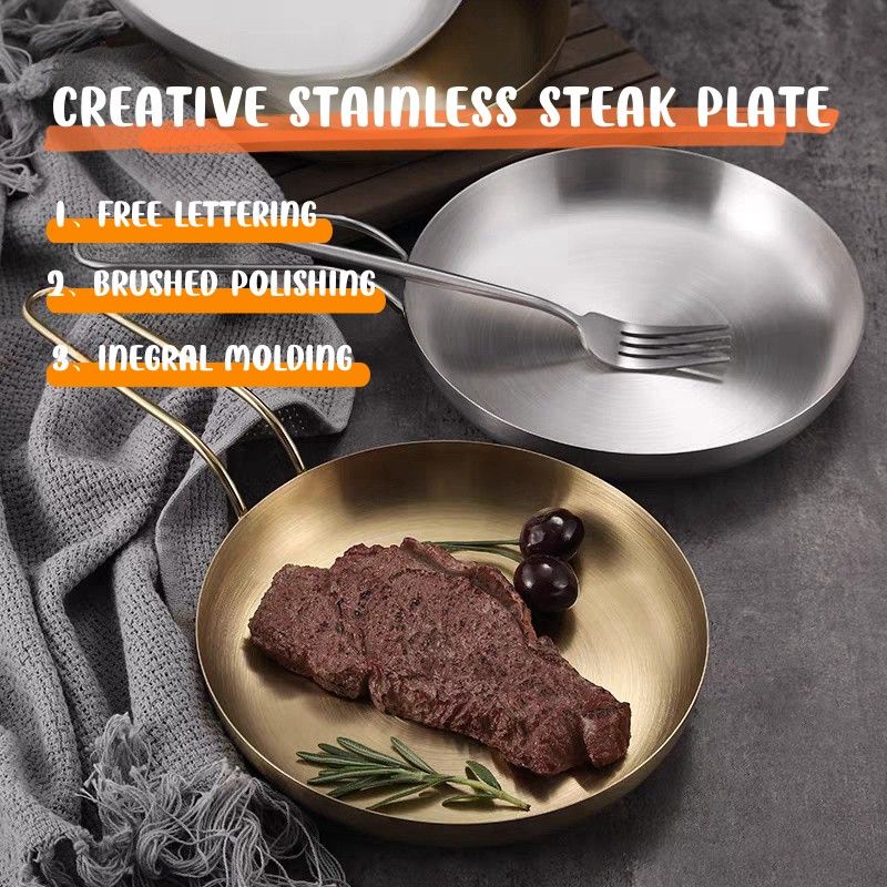 Creative stainless steel steak plate