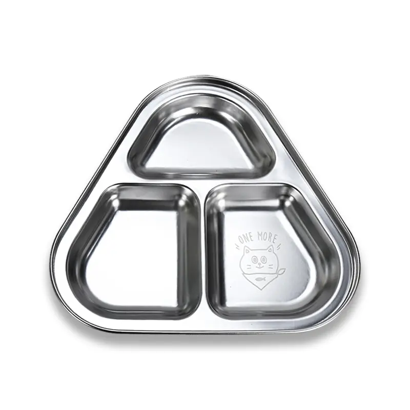 Stainless Steel Three Compartment Tray Fruit Tray
