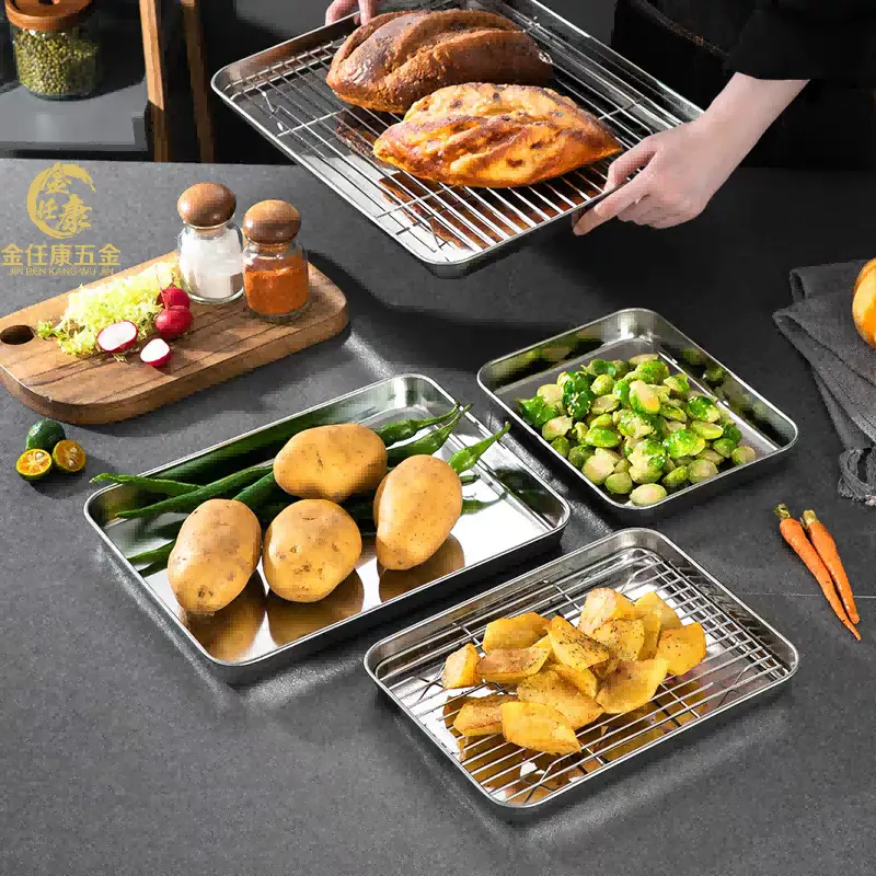 Stainless Steel Shallow Square Plates