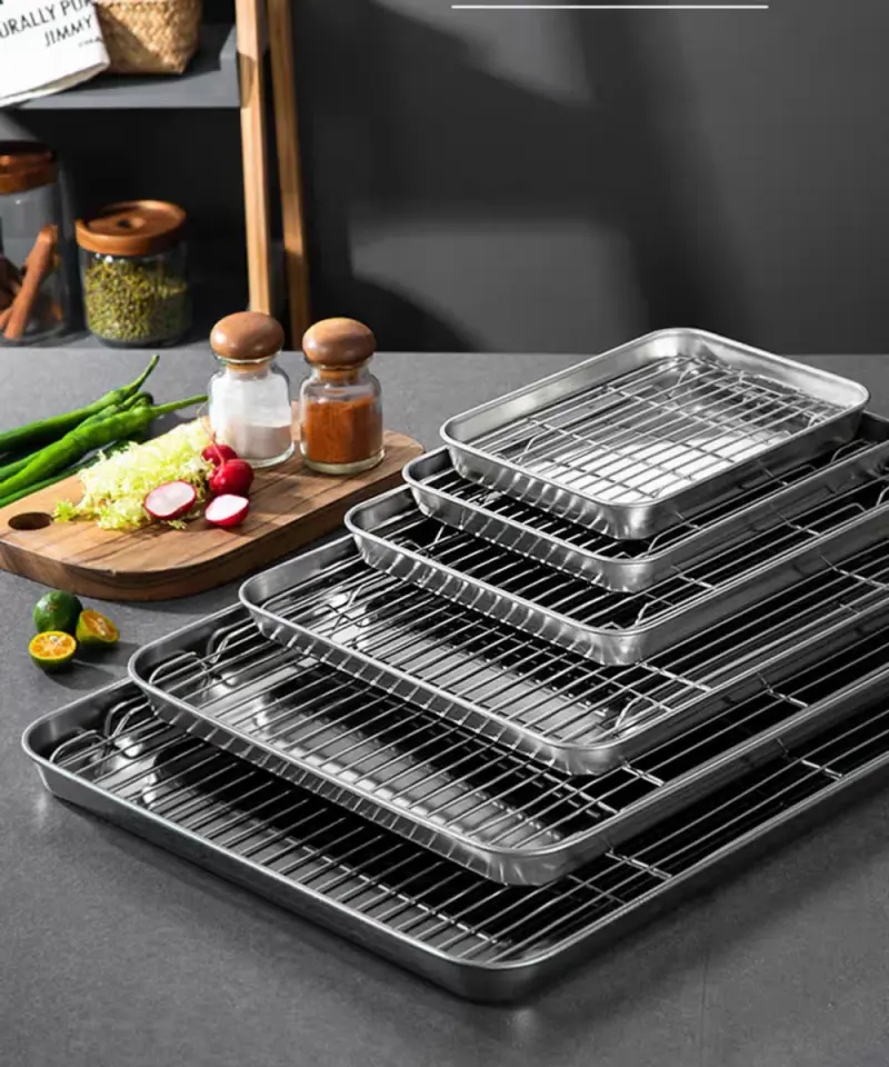 Stainless Steel Shallow Square Plates-detail (7)